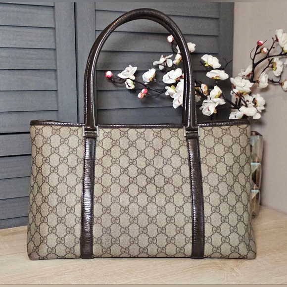 Authentic GUCCI Monogram GG Canvas Joy Supreme Tote - Picture 2 of 11